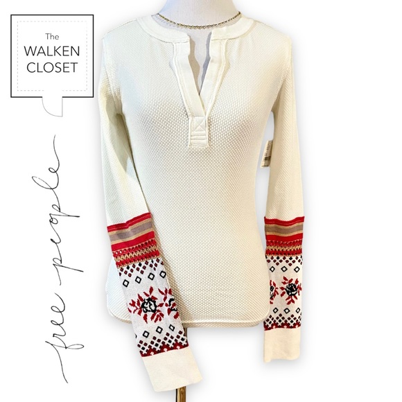 NWT Free People Mikah Layering Cuff Thermal - Picture 4 of 15